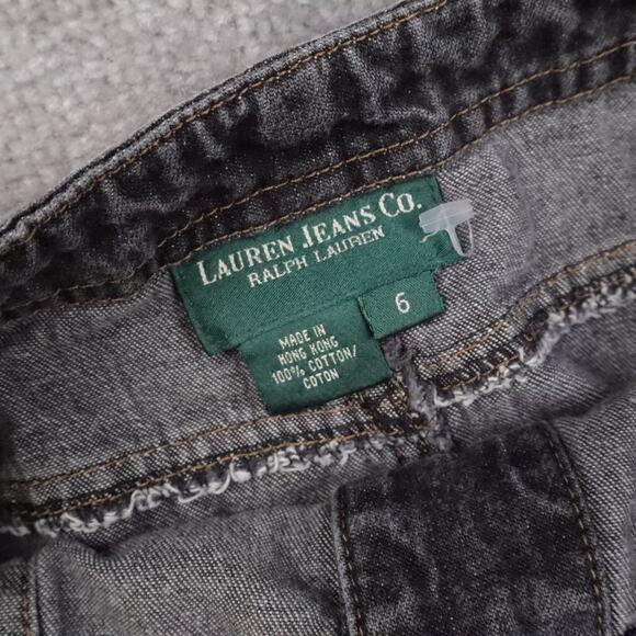 VTG 90s 00s Women Lauren Ralph Lauren Size 6 Dark Wash Denim Black Jean Skirt - Picture 5 of 10